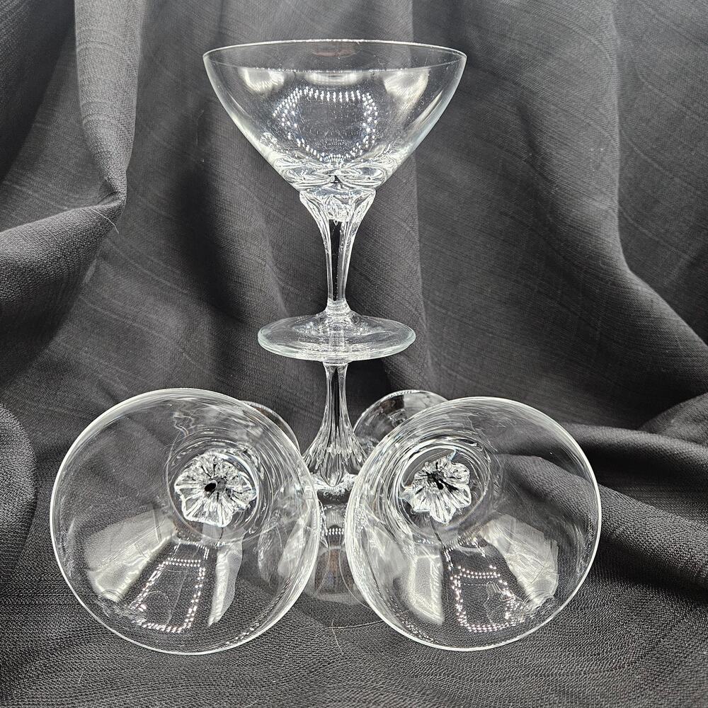 Lot 4 VTG Belfor Crystal "Exquisite" Stemware Martini/Speciality Cocktail Glass